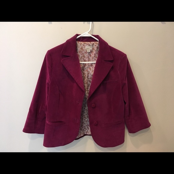 Raspberry Velvet Blazer - Picture 3 of 3
